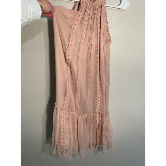 Sundance Nude Pink Lace Halter Neck Midi Dress Size Small - Picture 2 of 9